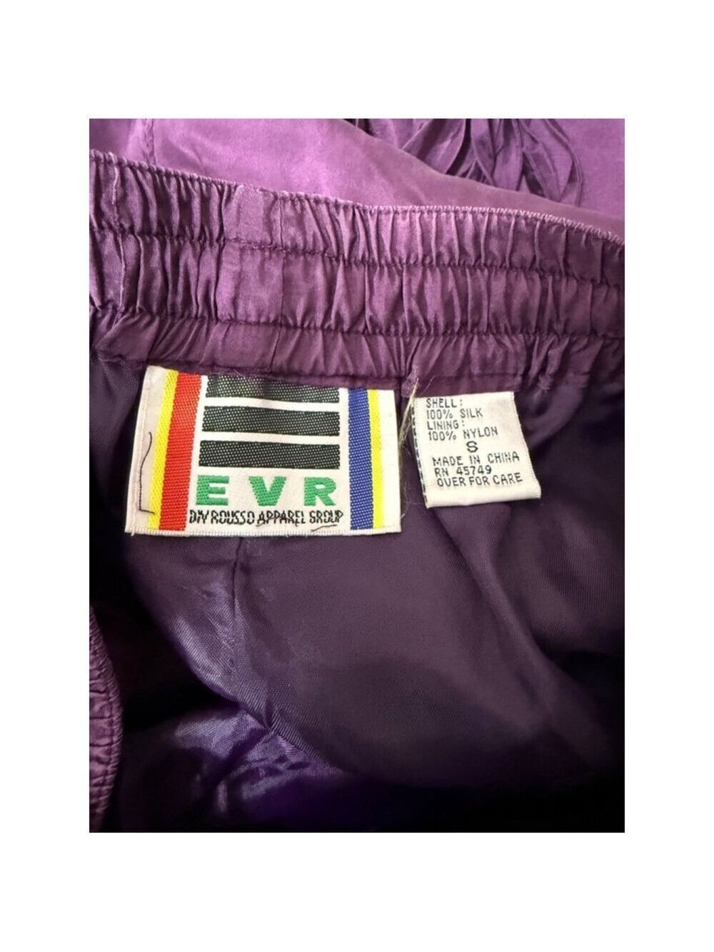 Vintage 100% Silk EVR Tracksuit Purple Size S - Picture 8 of 8